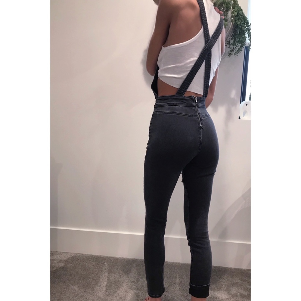 H&M black denim overalls